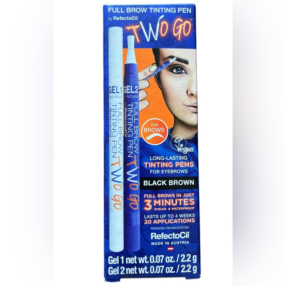 🆕 RefectoCil TWO GO Full Brow Tinting Pen BLACK BROWN NEW